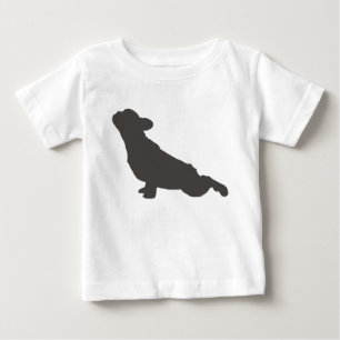 Französische Bulldoggen-Silhouette-Yoga-Pose Baby T-shirt