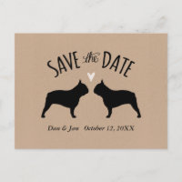 Französische Bulldoggen-Silhouetten Hochzeit Siche