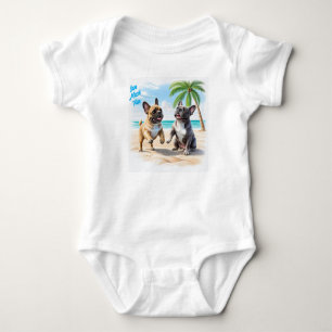 Französische Bulldoggen Strand French Bulldog Baby Strampler