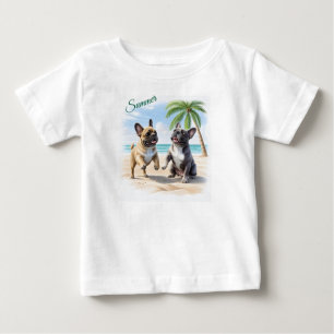 Französische Bulldoggen Strand French Bulldog Baby T-shirt