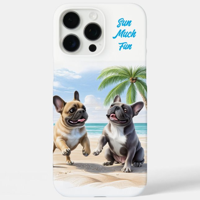 Französische Bulldoggen Strand French Bulldog iPhone 16 Pro Max Hülle (Rückseite)