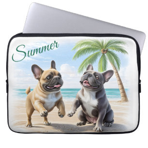 Französische Bulldoggen Strand French Bulldog Laptopschutzhülle
