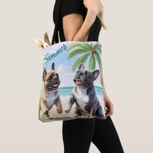 Französische Bulldoggen Strand French Bulldog Tasche