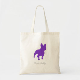 Französische Bulldoggen-Taschen-Tasche (lila Tragetasche