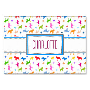 Französische Bulldoggen Tischkarten Tischnummer