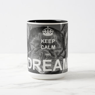 Französische Bulldoggen-Traum-Tasse Zweifarbige Tasse