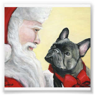 Französische Bulldoggen-und Sankt-Hundekunst-Druc Fotodruck