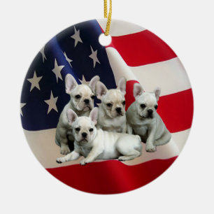 Französische Bulldoggen-Verzierung Keramikornament