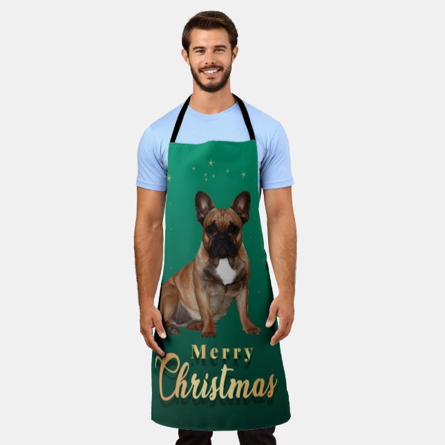 Französische Bulldoggen Weihnachten Feier Schürze (Getragen)