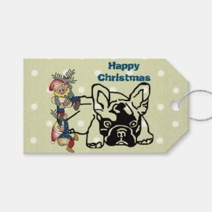 Französische Bulldoggen Weihnachten French Bulldog Geschenkanhänger