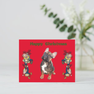 Französische Bulldoggen Weihnachten French Bulldog Postkarte
