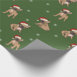 Französische Bulldoggen-WeihnachtsPackpapier Geschenkpapier