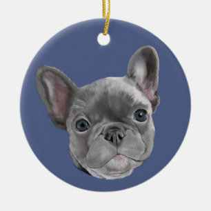 Französische Bulldoggen-Welpe Keramik Ornament