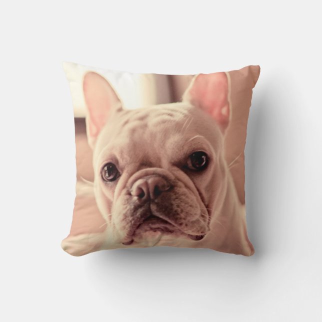 Französische Bulldoggen-Welpe Kissen (Vorderseite)