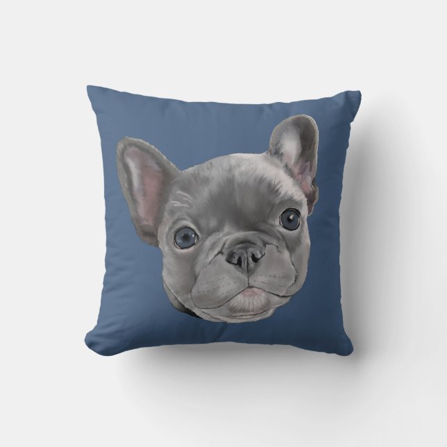 Französische Bulldoggen-Welpe Kissen (Vorderseite)