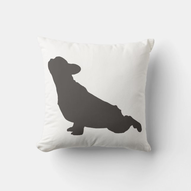 Französische Bulldoggen-Yoga-Pose Kissen (Vorderseite)
