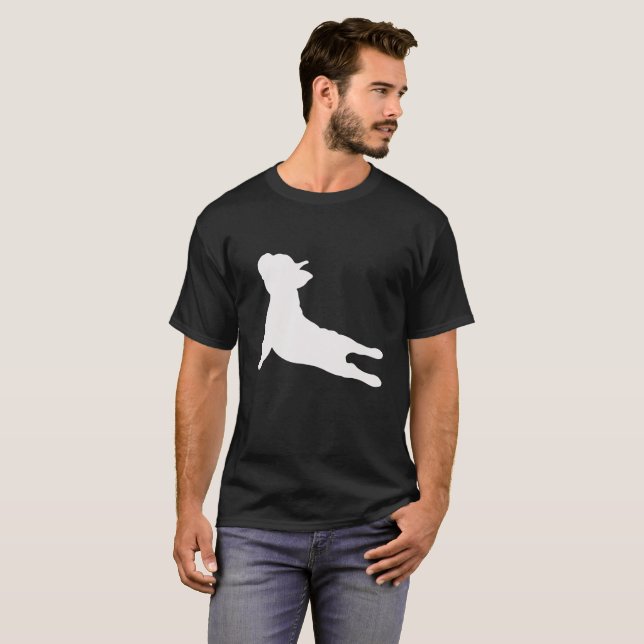 Französische Bulldoggen-Yoga-T - Shirt (Vorne ganz)