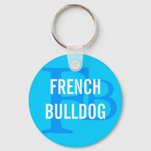Französische Bulldoggen-Zucht-Monogramm-Entwurf Schlüsselanhänger