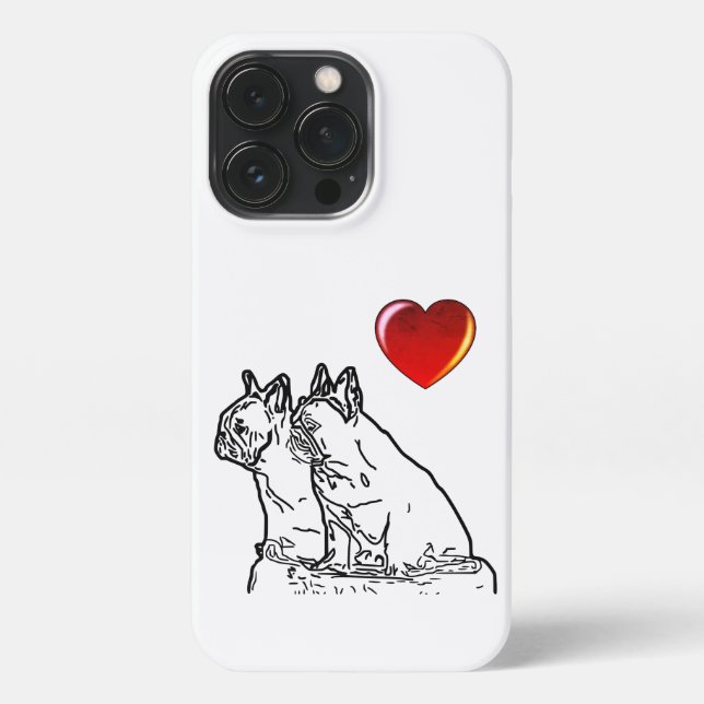 französische Bulldoggen zwei Freunde, iPhone 13 Pro Hülle (Rückseite)