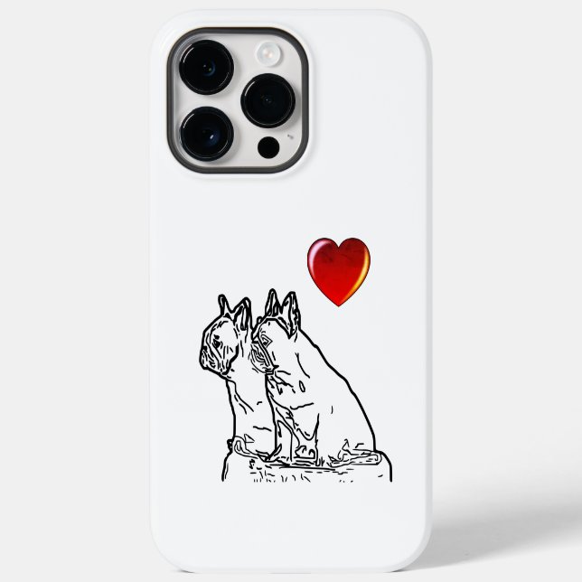 französische Bulldoggen zwei Freunde, iPhone Hülle (Rückseite)