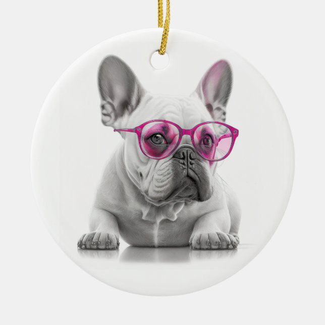Französische Bulldoggläser - Keramik Dekoration (Vorne)