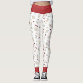 Französische Bulldogherzen drucken Hundeknochen un Leggings
