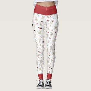 Französische Bulldogherzen drucken Hundeknochen un Leggings