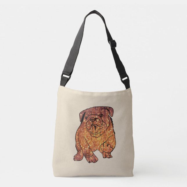 Französische Bulldogin-Art-Überdrucktasche Tragetaschen Mit Langen Trägern (Vorderseite)
