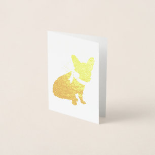 Französische Bulldogin-Mitteilungskarten mit Blank Folienkarte
