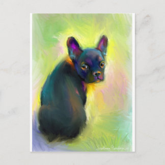 Französische Bulldogin-Welpenart Postkarte