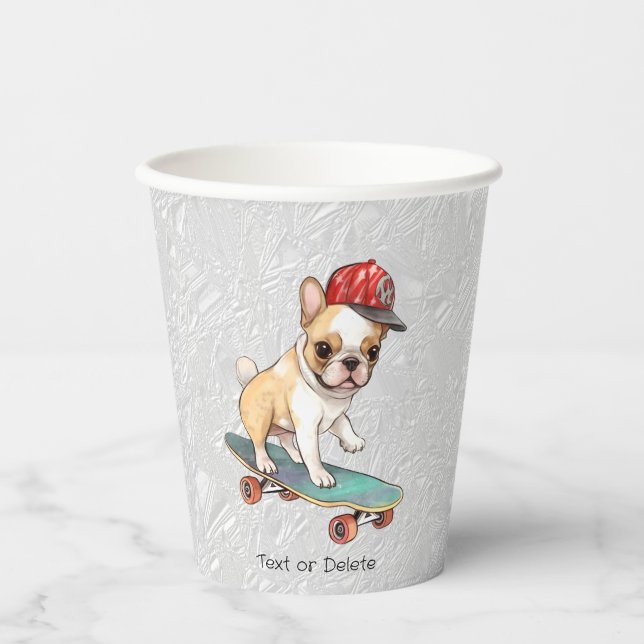 Französische Bulldogopapier Pappbecher (Vorderseite)