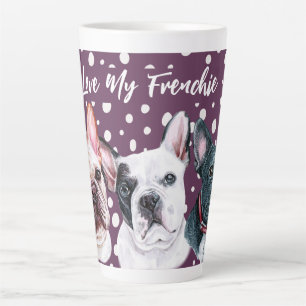 Französische Bulldogs Aquarell Latte Tasse