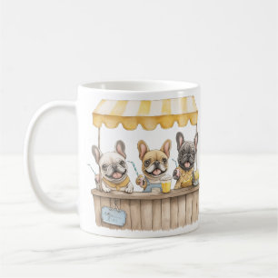 Französische Bulldogs auf einem Limonade-Stand Kaffeetasse