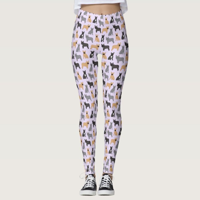 Französische Bulldogs Frenchies - Wählen Sie Ihre  Leggings (Vorderseite)