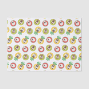 Französische Bulldogs in Fruit Pool Floating Muste Seidenpapier