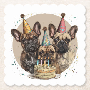Französische Bulldogs Party Hats Untersetzer
