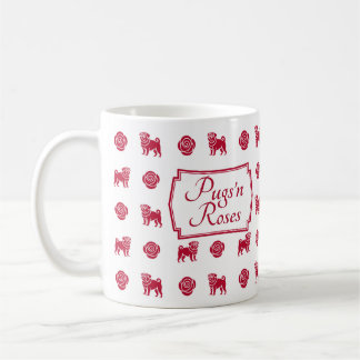 Französische Bullhunde mit Rote Rosen und Herz Kaffeetasse