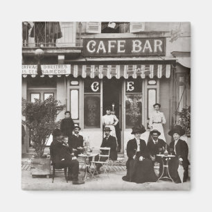 Französische Café-Bar-Straßenszene Magnet