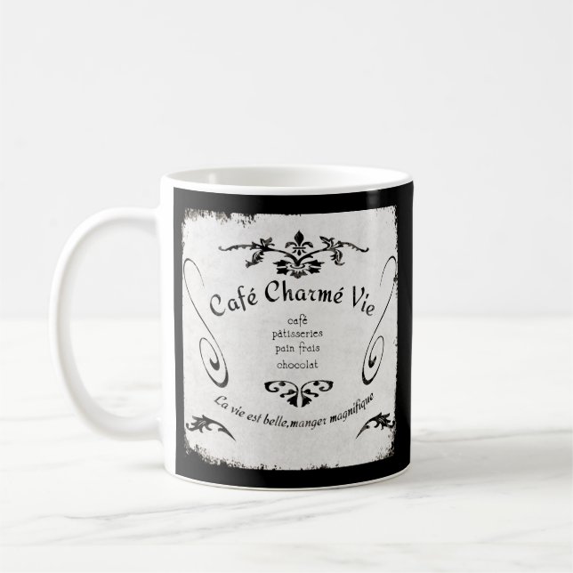 Französische Café-Zeichen-Tasse Kaffeetasse (Links)