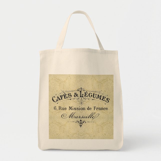 Französische Cafes & Gemüse Einkaufstasche (Vorne)