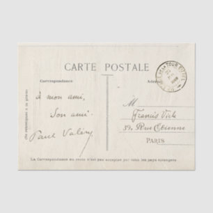 Französische Carte Postale Decoupage Vintage Seidenpapier