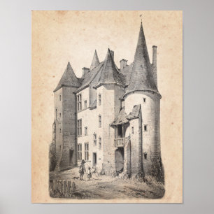 Französische Chateau Decor Schlossarchitektur Kuns Poster