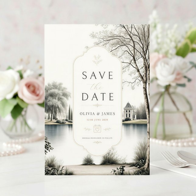 Französische Château-Geheimgarten-Hochzeit  Save The Date (Von Creator hochgeladen)