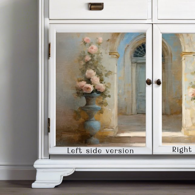 Französische Chateau Rose Courtyard Blue Pink Flor Seidenpapier (Von Creator hochgeladen)