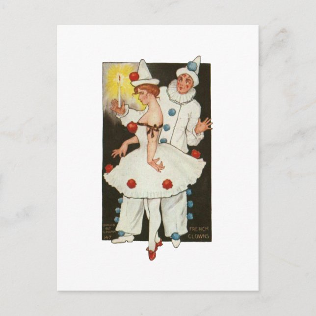 Französische Clowns Postkarte (Vorderseite)