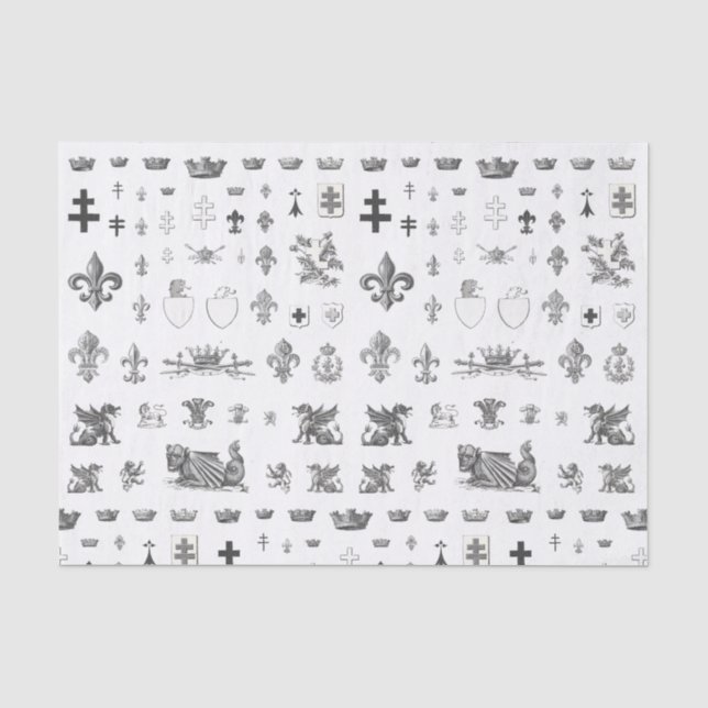 Französische Crown Heraldry-Lilie Seidenpapier (Vorderseite)