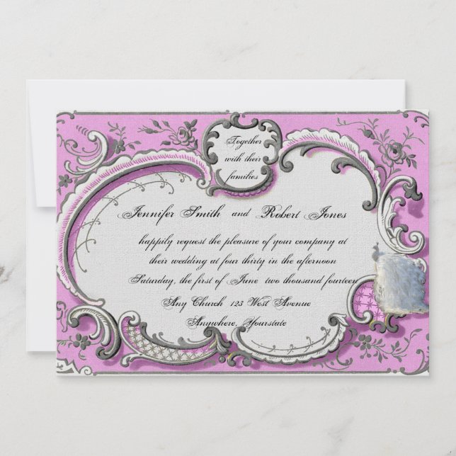 Französische Deko Frame Posh Wedding Einladung (Vorderseite)