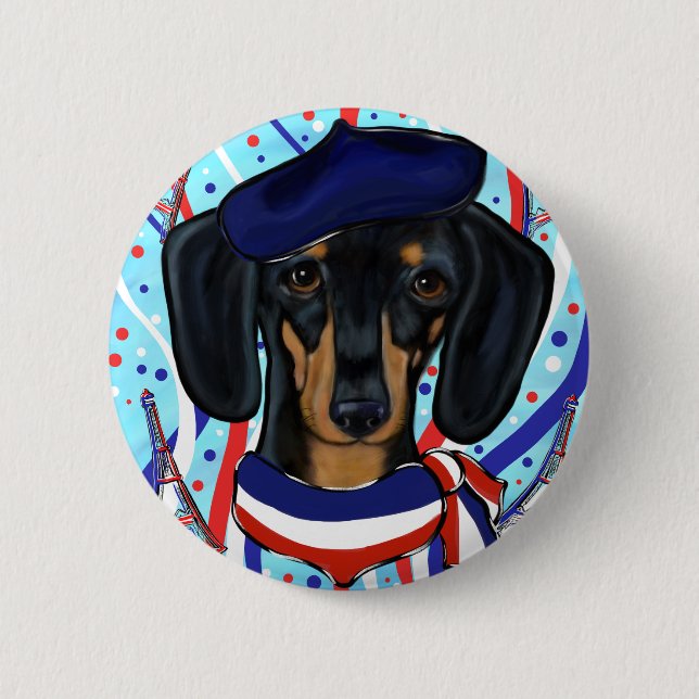 Französische Doxie Button (Vorderseite)