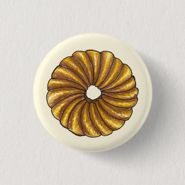 Französische Drehung Konditorei Donut Doughnut Frü Button (Vorderseite)