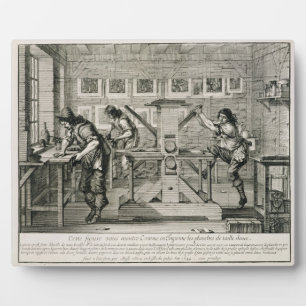 Französische Druckerpresse, 1642 (Gravur) Fotoplatte